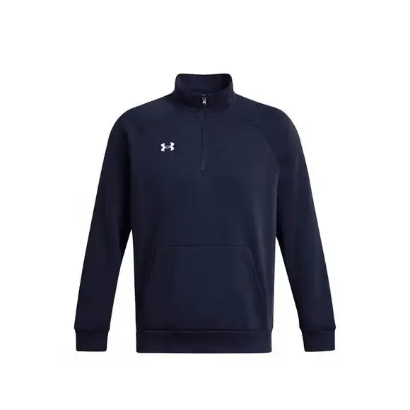 NWT Mens Under Armour Rival Fleece 1/4 Zip Pullover Front Pocket Sz 3XL NAVY - Picture 3 of 14